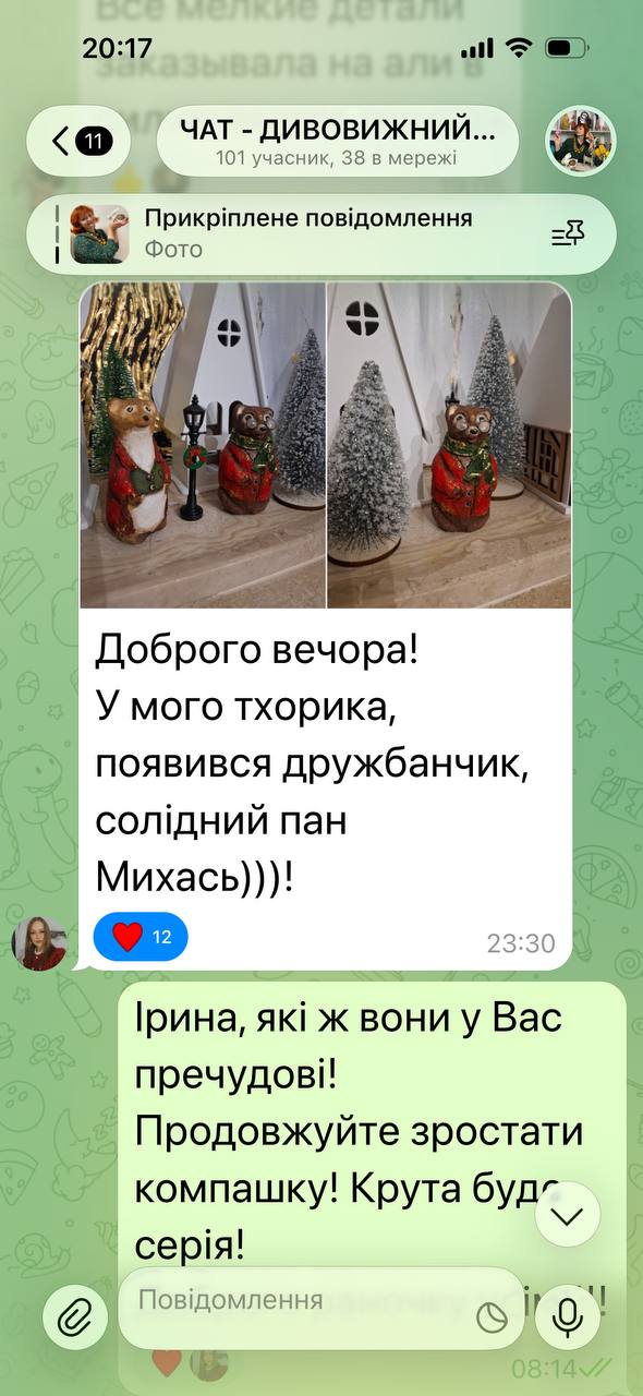 Скріншот спілкування в чаті курсу